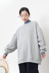 Blue stand collar inner in stripes