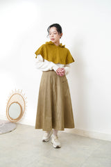 Milk coffee suede skirt in side pocket