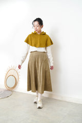 Mustard wool knit cape