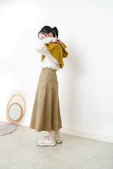 Mustard wool knit cape