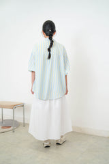Contrast color stripy shirt