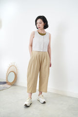 Balloon shape leisure pants in elastic waist