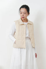 Cream padded vest jacket