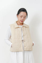 Cream padded vest jacket