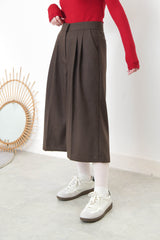 Brown cropped trousers