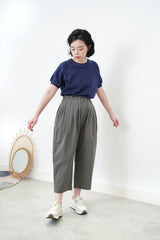 Balloon shape leisure pants in elastic waist