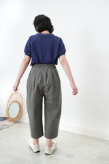 Balloon shape leisure pants in elastic waist