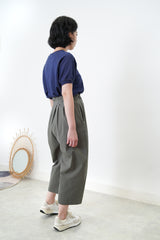 Balloon shape leisure pants in elastic waist