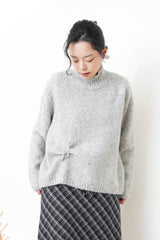 Grey alpaca wool sweater w/ pins