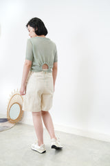 Linen top w/ string open back