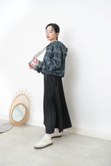 checkered hoodies jacket with strings