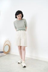 Linen top w/ string open back