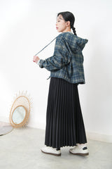 checkered hoodies jacket with strings