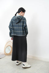 checkered hoodies jacket with strings