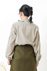 Checked shirt in peplum collar