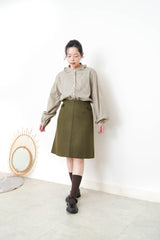 Checked shirt in peplum collar