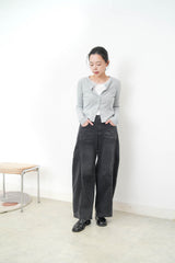 Black 3D cut jeans