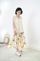 Floral pattern skirt in elastic waist