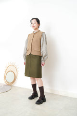 Checked shirt in peplum collar