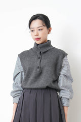 Grey top with stripes shirt