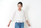 White floral embroidery sheer jacket
