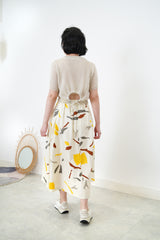 Linen top w/ string open back