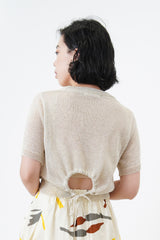 Linen top w/ string open back