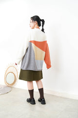 Orange palette sweater in loose cut