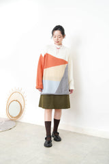 Orange palette sweater in loose cut