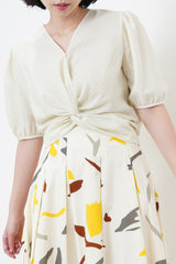 Ivory knot front blouse