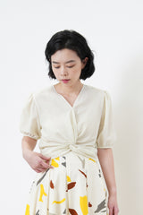Ivory knot front blouse