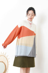 Orange palette sweater in loose cut