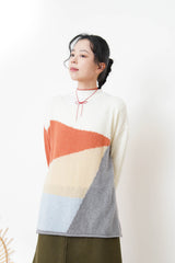 Orange palette sweater in loose cut