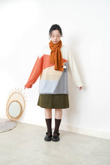 Orange palette sweater in loose cut