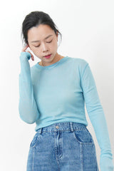 Sky blue soft cotton top