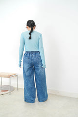 Sky blue soft cotton top