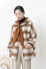 Brown 2 ways checked coat