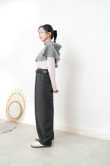 Grey wool knit cape
