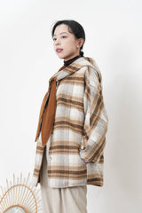 Brown 2 ways checked coat