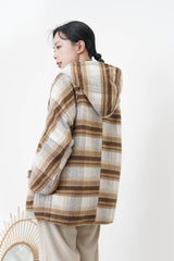 Brown 2 ways checked coat