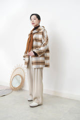 Brown 2 ways checked coat