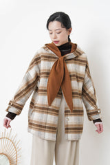 Brown 2 ways checked coat