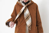 Brown 2 ways checked coat