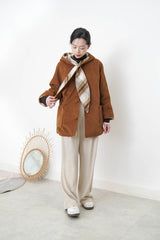 Brown 2 ways checked coat
