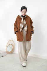 Brown 2 ways checked coat