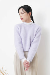 Crop sweater in premium wool