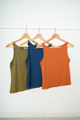 Boat neck minimal vest