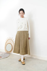 Ivory knit cami in ribbon embroidery