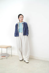 Navy velvet jacket w/ string hem