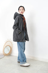 Grey 2 ways checked coat